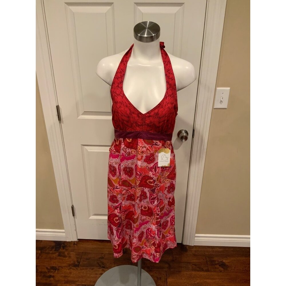 Athleta Pink Paisley Halter Dress, Size 6